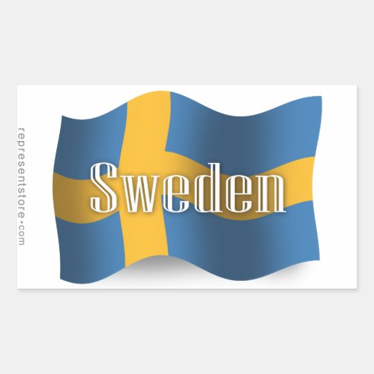 Schweden Waving Flag Rechteckiger Aufkleber (Vorderseite)