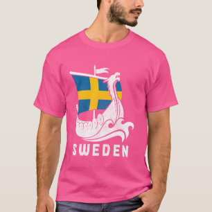 Schweden Wikinger Sverige Schwedische Flagge Stolz T-Shirt