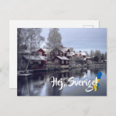 Schweden Winter Sonntag, 12. Postkarte (Vorne/Hinten)