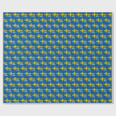 Schweden Wrapping Paper, Swedish Flag patriotic Geschenkpapier (Flach)