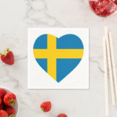 SCHWEDENE HERZFORM FLAG SERVIETTE (Beispiel)