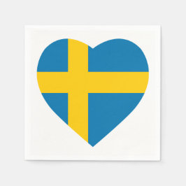 SCHWEDENE HERZFORM FLAG SERVIETTE