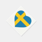 SCHWEDENE HERZFORM FLAG SERVIETTE (Ecke)