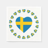 SCHWEDENE HERZFORM FLAG SERVIETTE (Vorderseite)