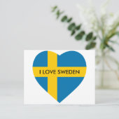 SCHWEDENE HERZGESTATTETE FLAG POSTKARTE (Stehend Vorderseite)