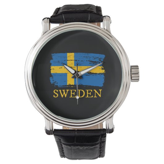Schwedenflagge Armbanduhr (Vorderseite)