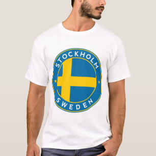 Schwedenflagge, Aufkleber, Kreis T-Shirt