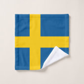 Schwedenflagge Badhandtuch Set (Waschlappen)