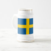 Schwedenflagge Bierglas (Vorderseite Links)