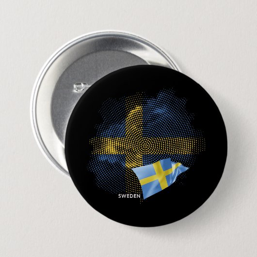 Schwedenflagge Button (Vorne & Hinten)