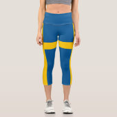 Schwedenflagge Capri Leggings (Vorderseite)