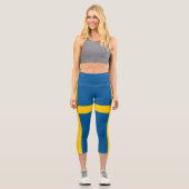Schwedenflagge Capri Leggings (Vorderseite)
