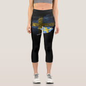 Schwedenflagge Capri Leggings (Vorderseite)