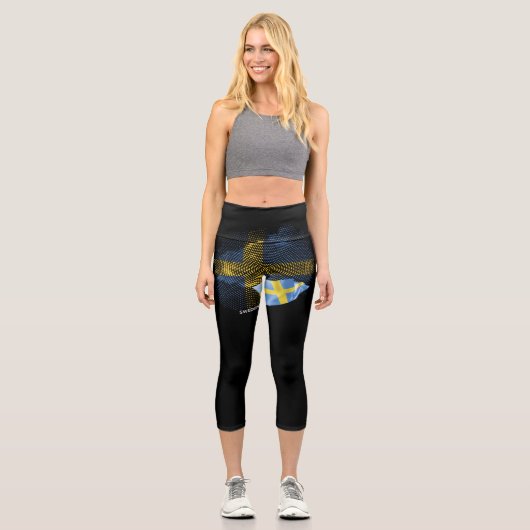 Schwedenflagge Capri Leggings (Vorderseite)