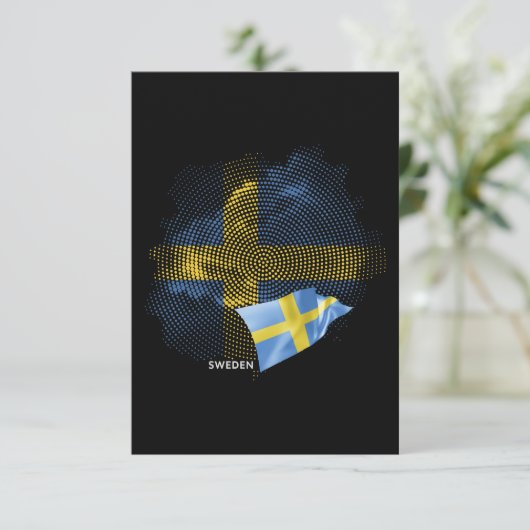 Schwedenflagge Dankeskarte (Stehend Vorderseite)