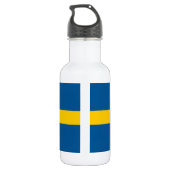 Schwedenflagge Edelstahlflasche (Rückseite)