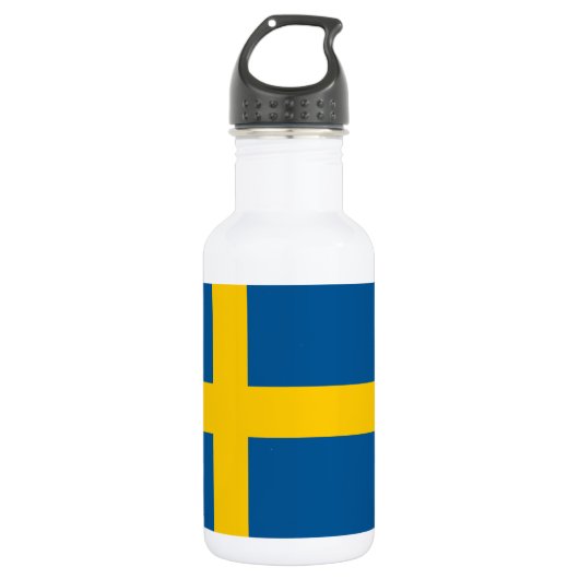 Schwedenflagge Edelstahlflasche (Vorderseite)