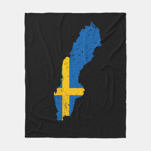 Schwedenflagge Fleecedecke (Vorderseite)
