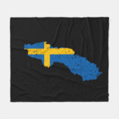 Schwedenflagge Fleecedecke (Vorderseite (Horizontal))