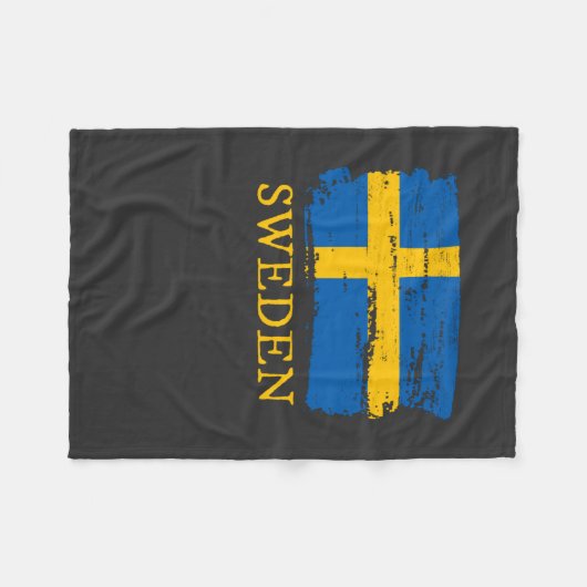 Schwedenflagge Fleecedecke (Vorderseite (Horizontal))