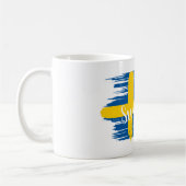 Schwedenflagge für künstlerische Pinselstriche Kaffeetasse (Links)