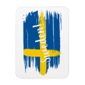 Schwedenflagge für künstlerische Pinselstriche Magnet (Vertikal)
