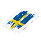 Schwedenflagge für künstlerische Pinselstriche Magnet (Linke Seite)