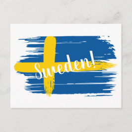 Schwedenflagge für künstlerische Pinselstriche Postkarte