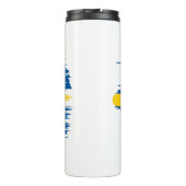 Schwedenflagge für künstlerische Pinselstriche Thermosbecher (Rückseite)