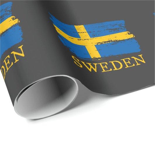 Schwedenflagge Geschenkpapier (Rolleneckpunkt)