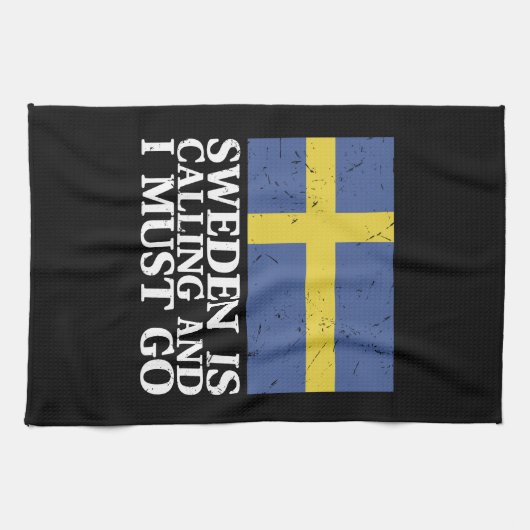 Schwedenflagge Geschirrtuch (Horizontal)