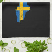 Schwedenflagge Geschirrtuch (Gefaltet)