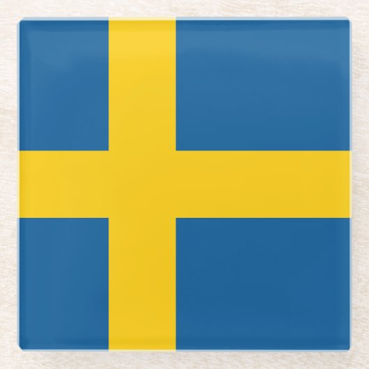 Schwedenflagge Glasuntersetzer (Vorderseite)