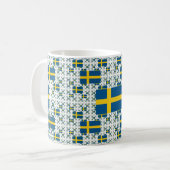 Schwedenflagge in mehreren Ebenen Kaffeetasse (Vorderseite Links)