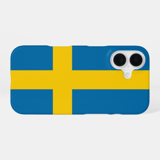 Schwedenflagge iPhone 16 Hülle (Rückseite (Horizontal))