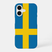 Schwedenflagge iPhone 16 Hülle (Rückseite)
