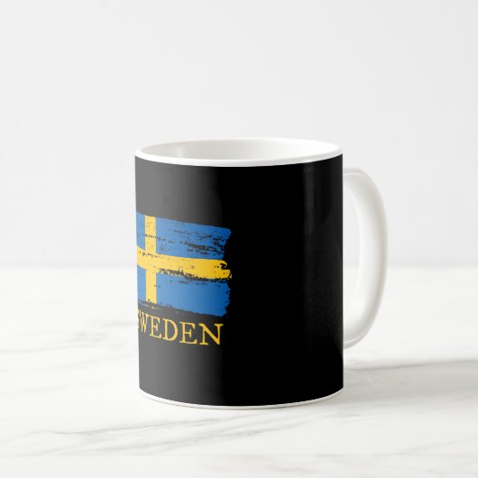 Schwedenflagge Kaffeetasse (VorderseiteRechts)