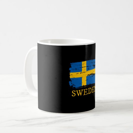 Schwedenflagge Kaffeetasse (Vorderseite Links)