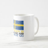 Schwedenflagge Kaffeetasse (VorderseiteRechts)