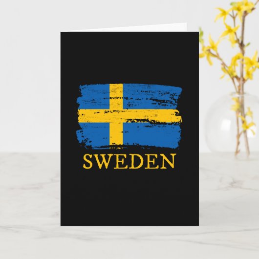 Schwedenflagge Karte (Gelbe Blume)
