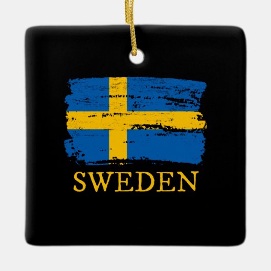 Schwedenflagge Keramikornament (Vorderseite)