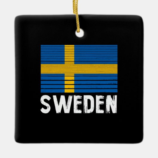 Schwedenflagge Keramikornament (Vorderseite)