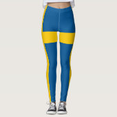 Schwedenflagge Leggings (Vorderseite)