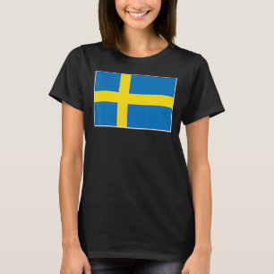 Schwedenflagge mit Vintagen schwedischen Farben T-Shirt