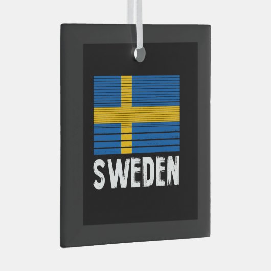 Schwedenflagge Ornament Aus Glas (Vorderseite Rechts)