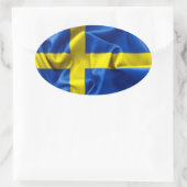 Schwedenflagge Ovaler Aufkleber (Tasche)