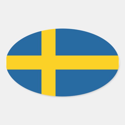Schwedenflagge Ovaler Aufkleber (Vorderseite)