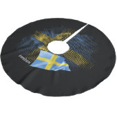 Schwedenflagge Polyester Weihnachtsbaumdecke (Schrägansicht)