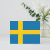 Schwedenflagge Postkarte (Stehend Vorderseite)