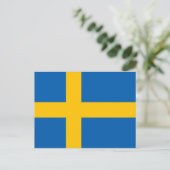 Schwedenflagge Postkarte (Stehend Vorderseite)